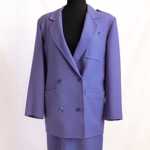 Vintage Agnona Altuna Pastel Periwinkle Skirt Suit